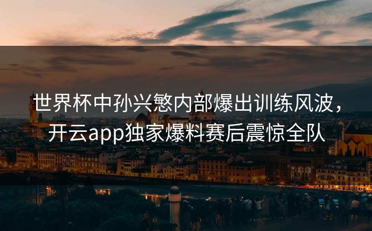 世界杯中孙兴慜内部爆出训练风波，开云app独家爆料赛后震惊全队